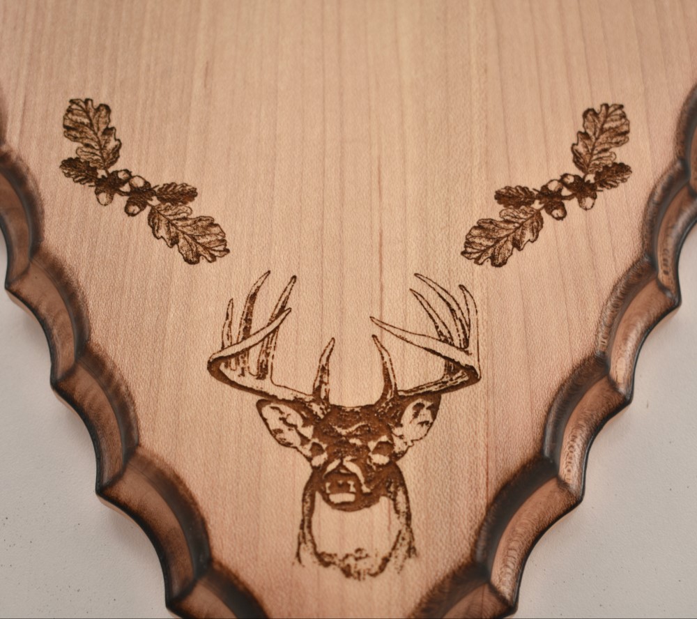 Arrowhead Antler Plaque Burned Maple Engraving Detail Custom 