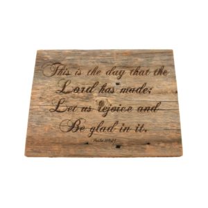 Engraved barnwood sign.