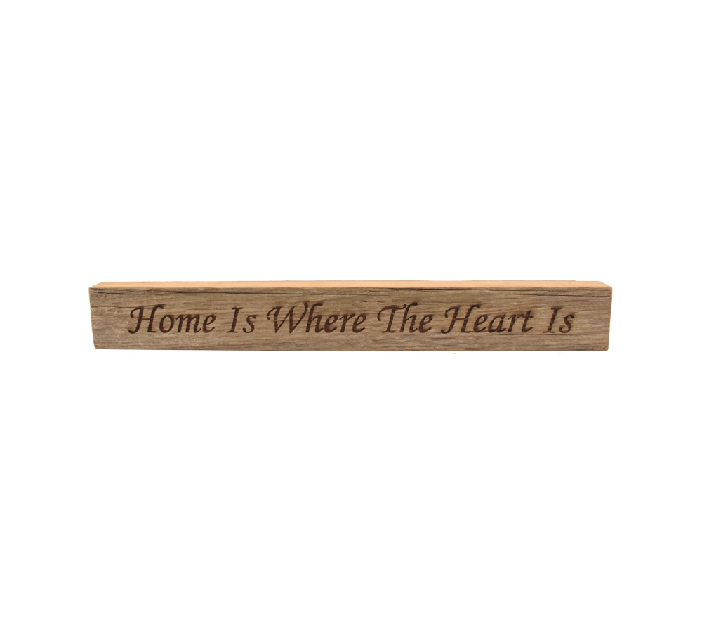 Home Is Where The Heart Is Reclaimed Wood Block Sign Whitetail Woodcrafters