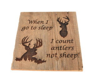 Count Antlers Barnwood Sign