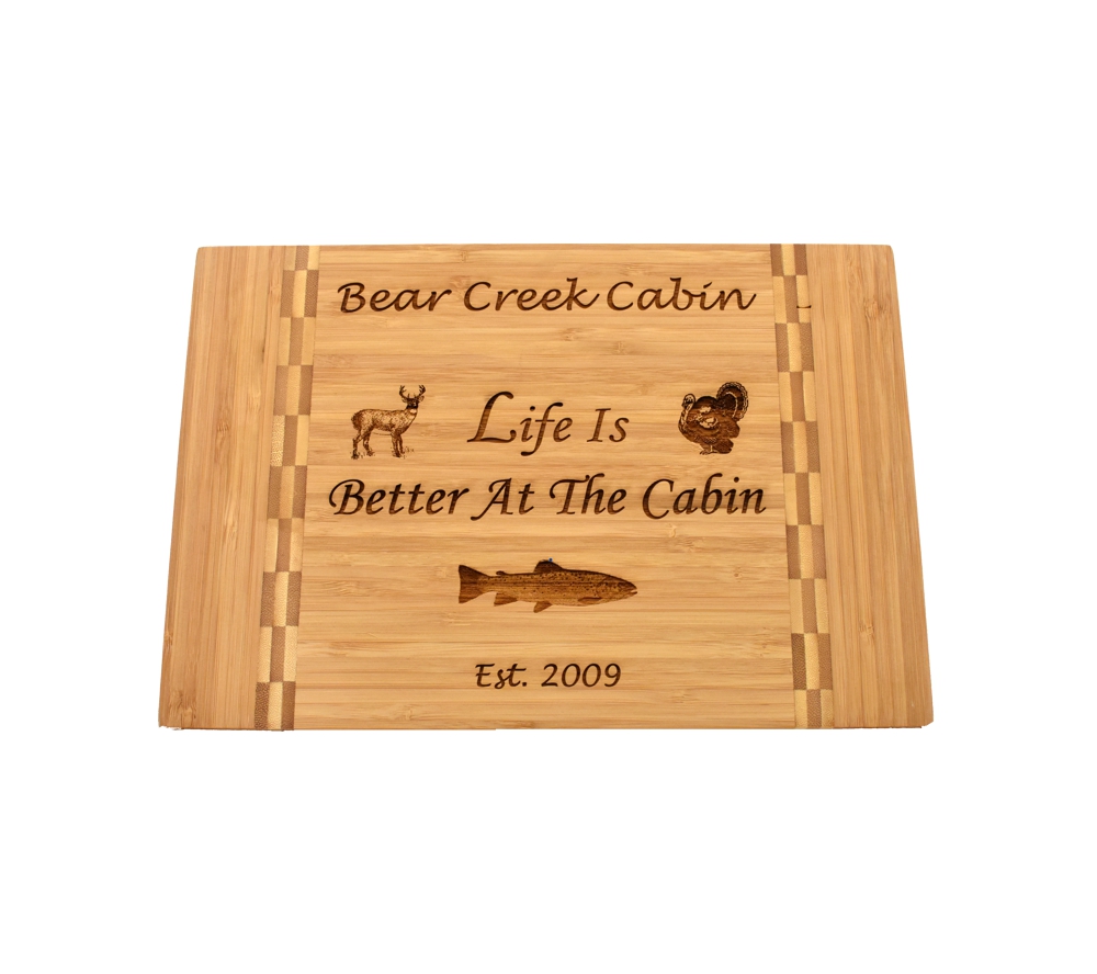 Engraved Bamboo Cutting Board with Lefthand Corner Design – The