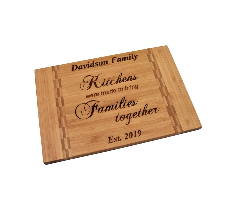 Family Kitchen Custom Engraved Bamboo Cutting Board