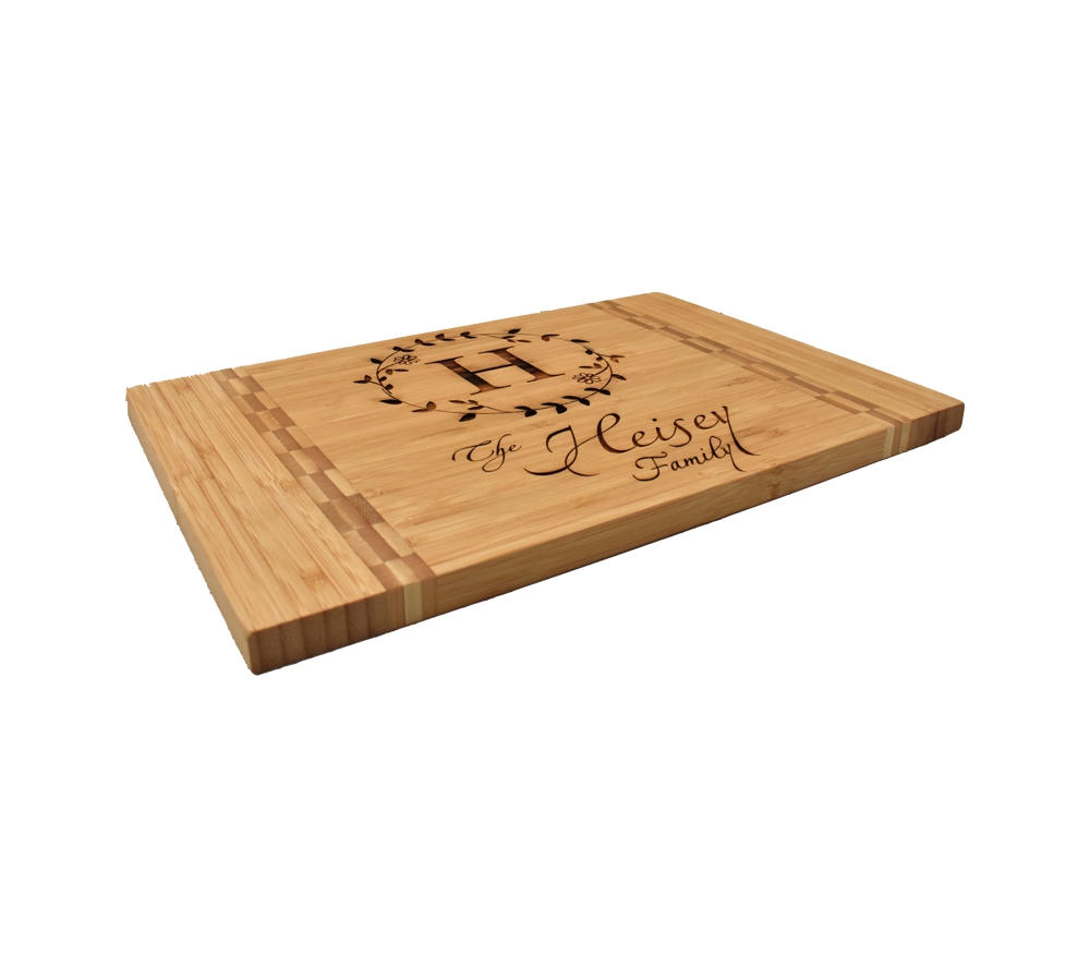Custom Engraved Cutting Board w/Handle - Bamboo